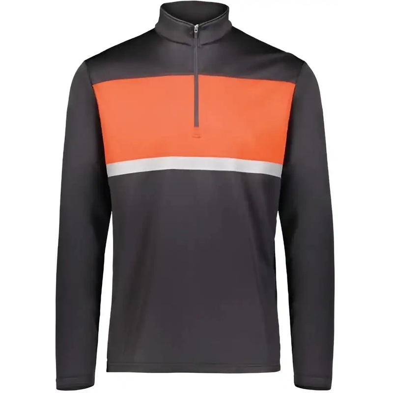 Holloway 222591 Prism Bold Quarter-Zip Pullover – Black Orange