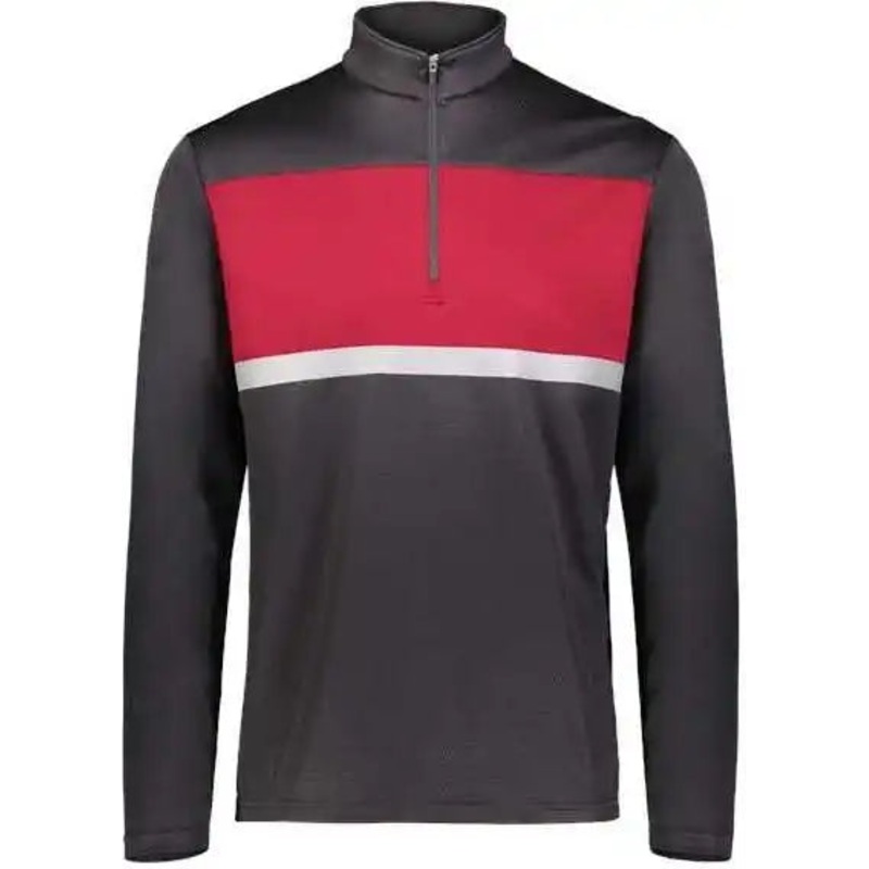 Holloway 222591 Prism Bold Quarter-Zip Pullover – Black Scarlet