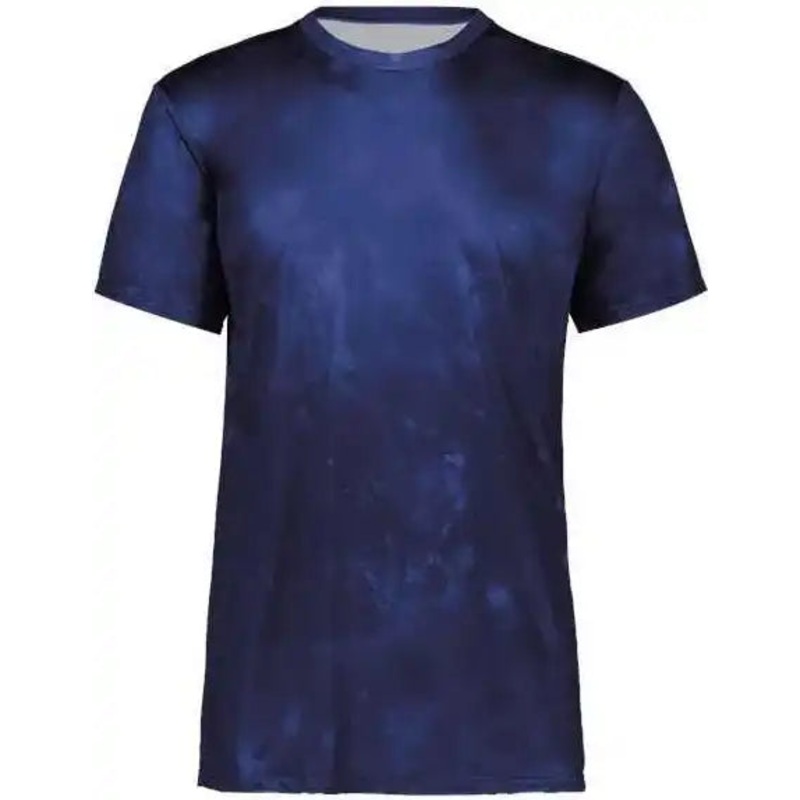 Holloway 222596 Cotton-Touch Cloud T-Shirt – Navy Cloud Print