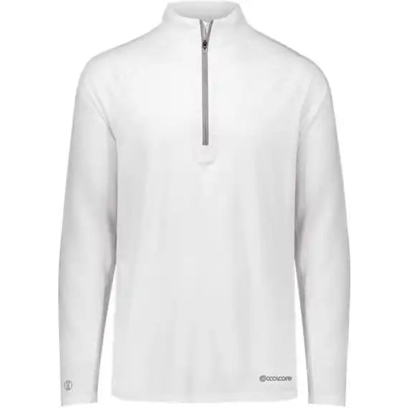 Holloway 222674 Youth Electrify CoolCore Quarter-Zip Pullover – White