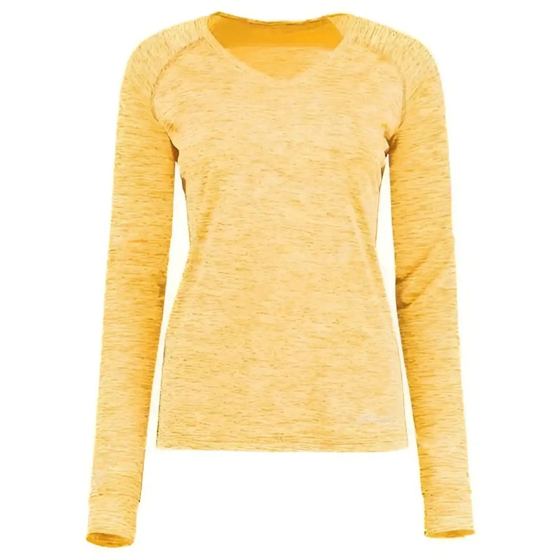 Holloway 222770 Women’s Electrify CoolCore Long Sleeve V-Neck T-Shirt – Gold Heather