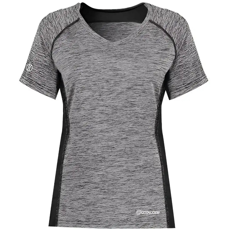 Holloway 222771 Women’s Electrify CoolCore V-Neck T-Shirt – Black Heather