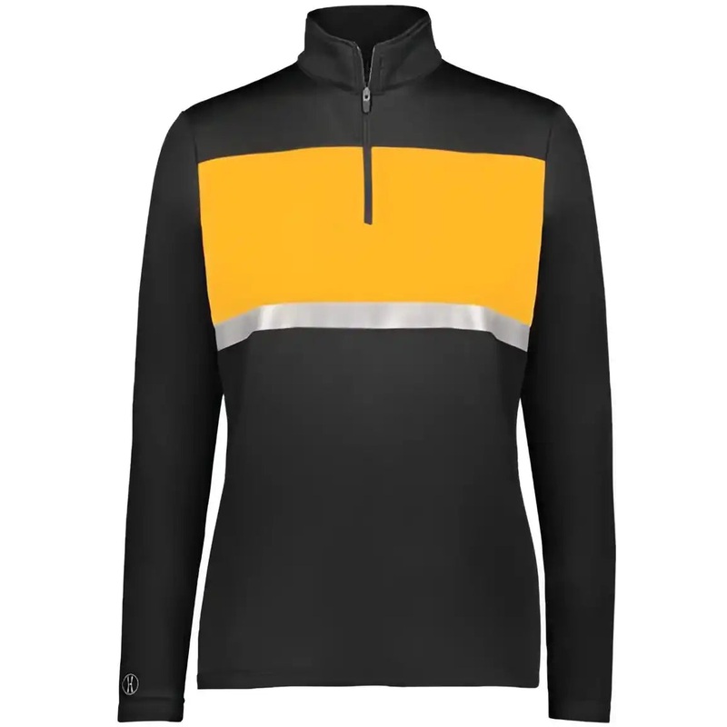 Holloway 222791 Women’s Prism Bold Quarter-Zip Pullover – Black Gold