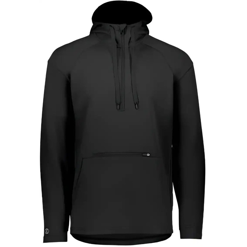 Holloway 222584 Limitless Quarter-Zip Hooded Pullover – Black