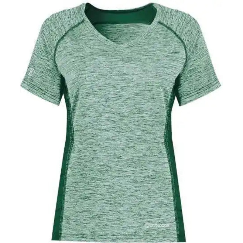 Holloway 222771 Women’s Electrify CoolCore V-Neck T-Shirt – Dark Green Heather