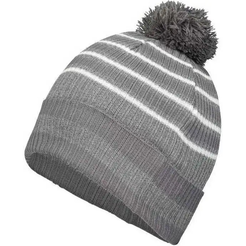 Holloway 223815 8 1/2 Spirit Pom Beanie – Graphite Heather Gray White