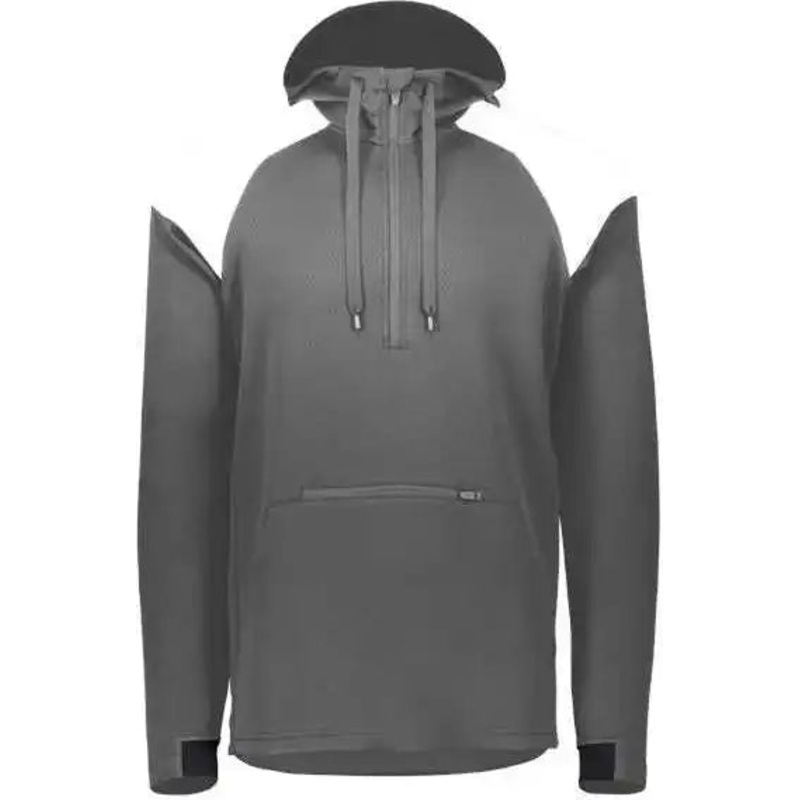 Holloway 222584 Limitless Quarter-Zip Hooded Pullover – Carbon White