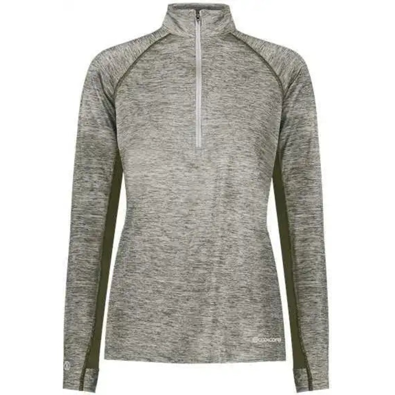Holloway 222774 Women’s Electrify CoolCore Quarter-Zip Pullover – Olive Heather