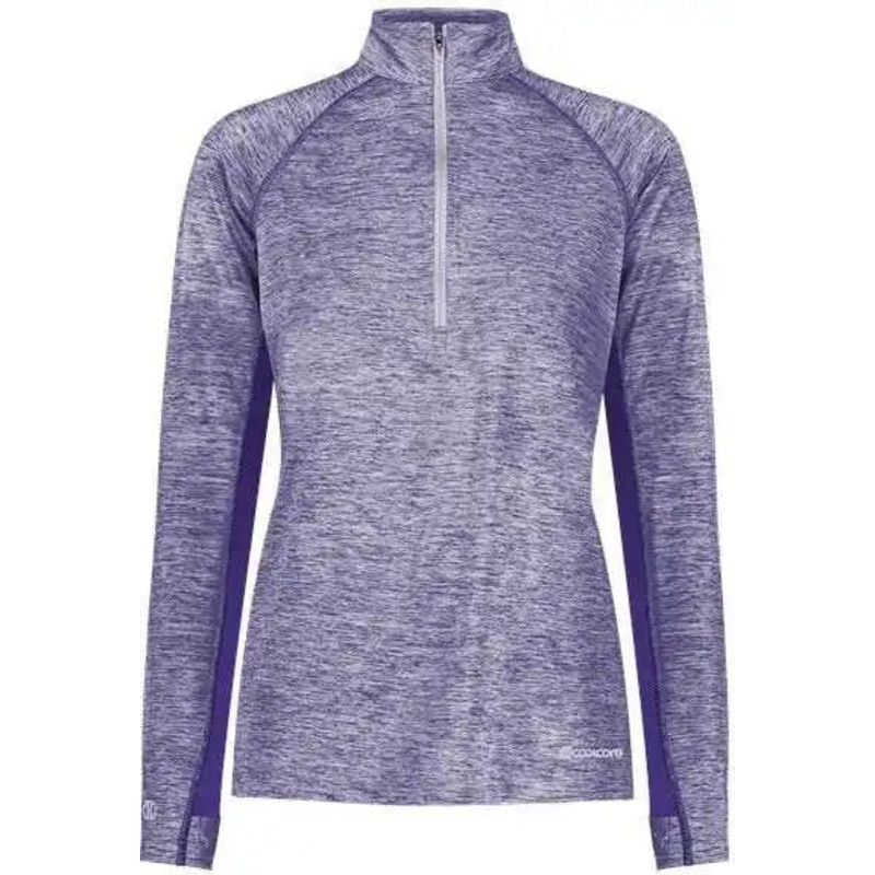 Holloway 222774 Women’s Electrify CoolCore Quarter-Zip Pullover – Purple Heather