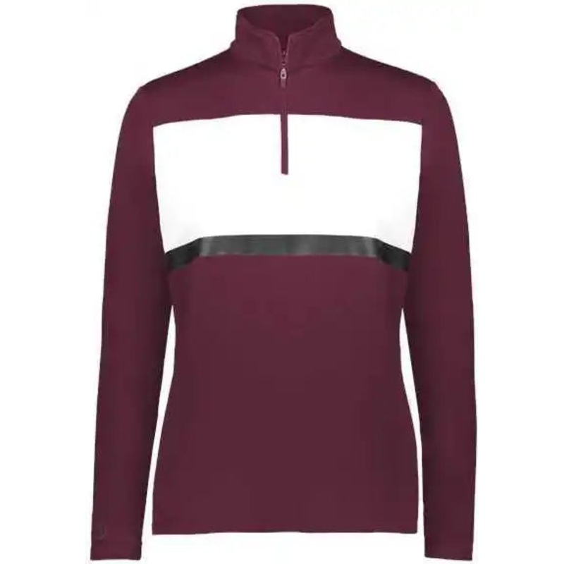 Holloway 222791 Women’s Prism Bold Quarter-Zip Pullover – Maroon White