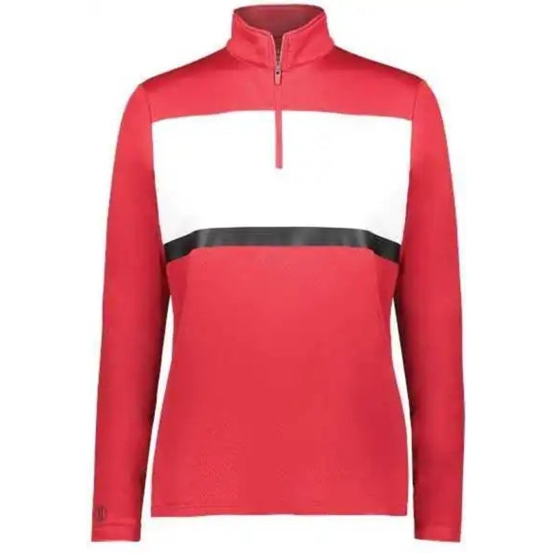 Holloway 222791 Women’s Prism Bold Quarter-Zip Pullover – Scarlet White