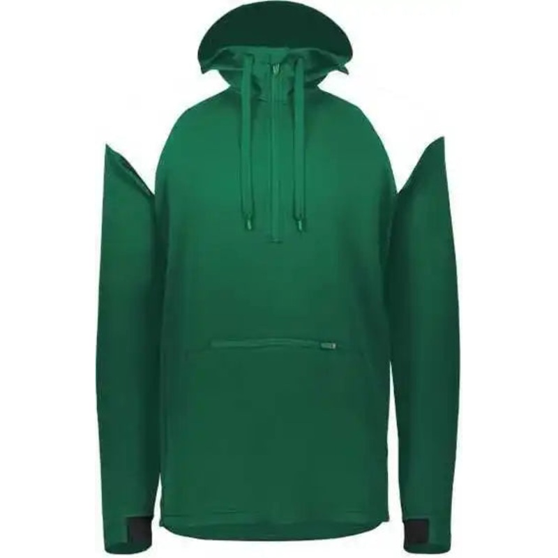 Holloway 222584 Limitless Quarter-Zip Hooded Pullover – Dark Green White