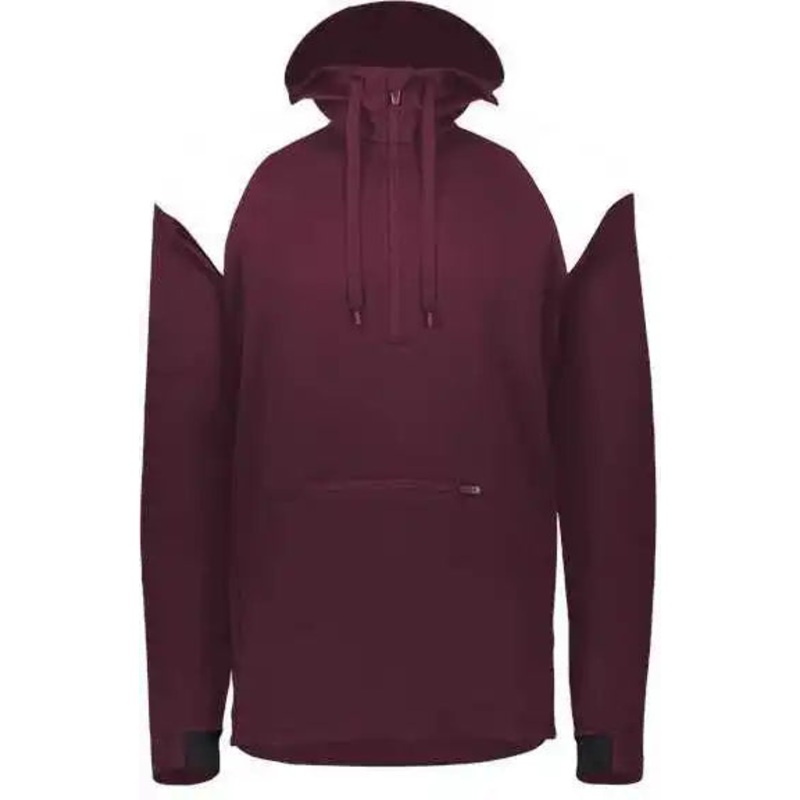 Holloway 222584 Limitless Quarter-Zip Hooded Pullover – Maroon White