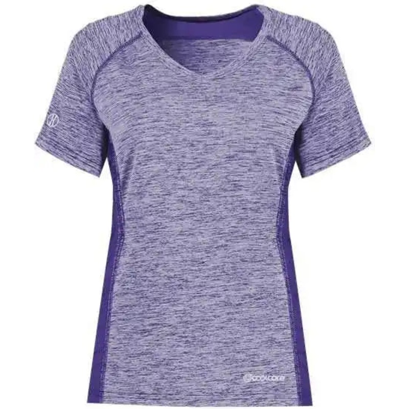 Holloway 222771 Women’s Electrify CoolCore V-Neck T-Shirt – Purple Heather