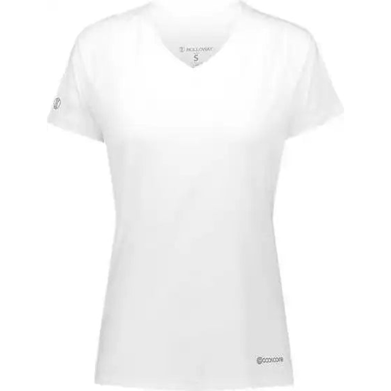 Holloway 222771 Women’s Electrify CoolCore V-Neck T-Shirt – White