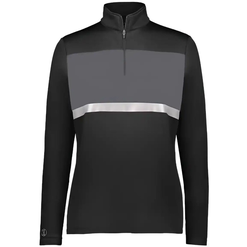 Holloway 222791 Women’s Prism Bold Quarter-Zip Pullover – Black Carbon