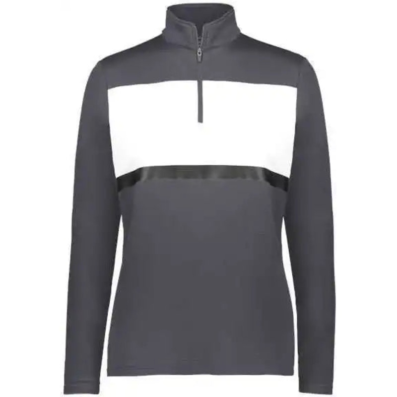 Holloway 222791 Women’s Prism Bold Quarter-Zip Pullover – Carbon White