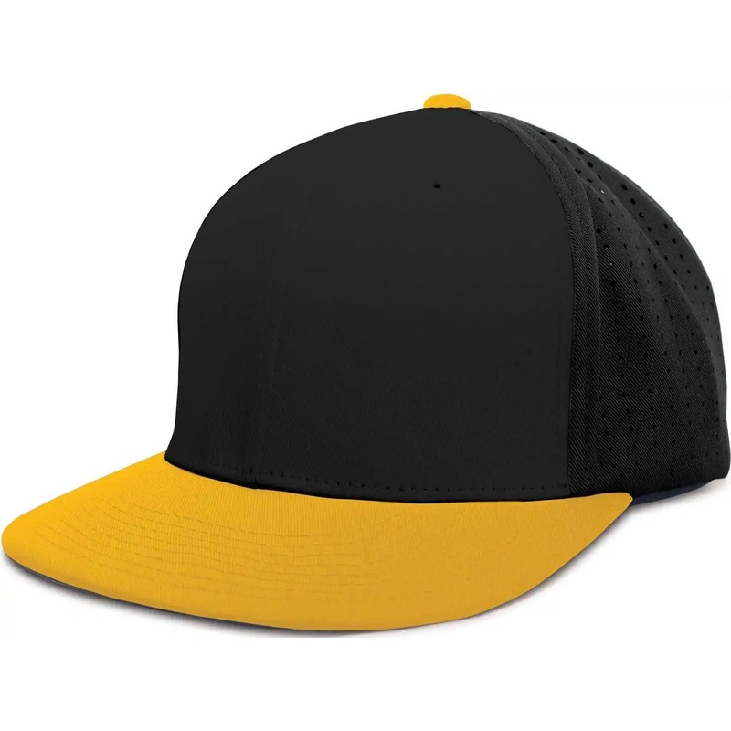 Pacific Headwear ES474 Perforated F3 Performance Flexfit Cap – Black Gold