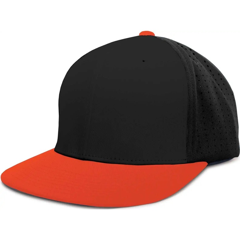 Pacific Headwear ES474 Perforated F3 Performance Flexfit Cap – Black Orange