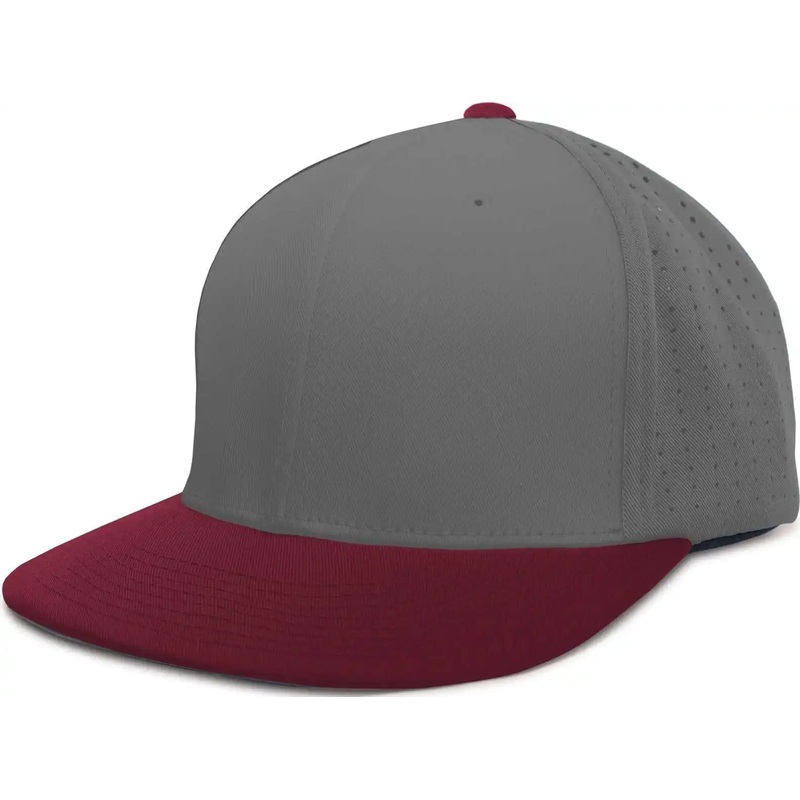 Pacific Headwear ES474 Perforated F3 Performance Flexfit Cap – Graphite Maroon