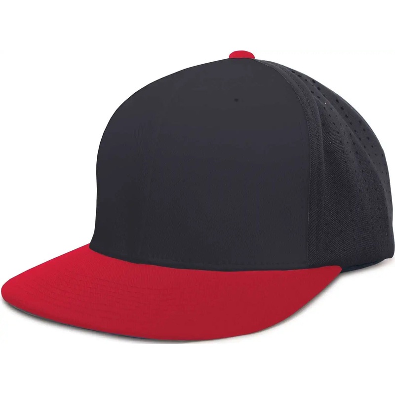 Pacific Headwear ES474 Perforated F3 Performance Flexfit Cap – Navy Red