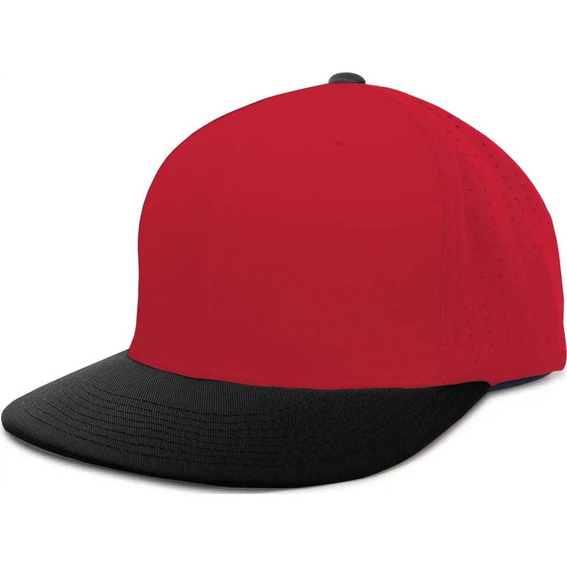 Pacific Headwear ES474 Perforated F3 Performance Flexfit Cap – Red Black