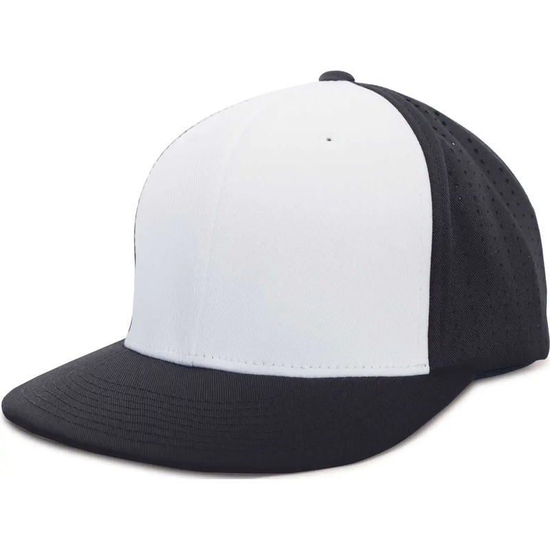 Pacific Headwear ES474 Perforated F3 Performance Flexfit Cap – White Navy Navy