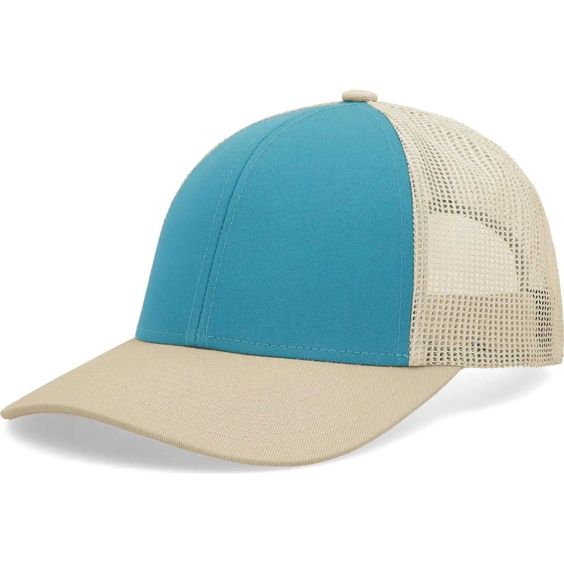 Pacific Headwear P114 Low-Pro Trucker Cap – Beige Teal Beige
