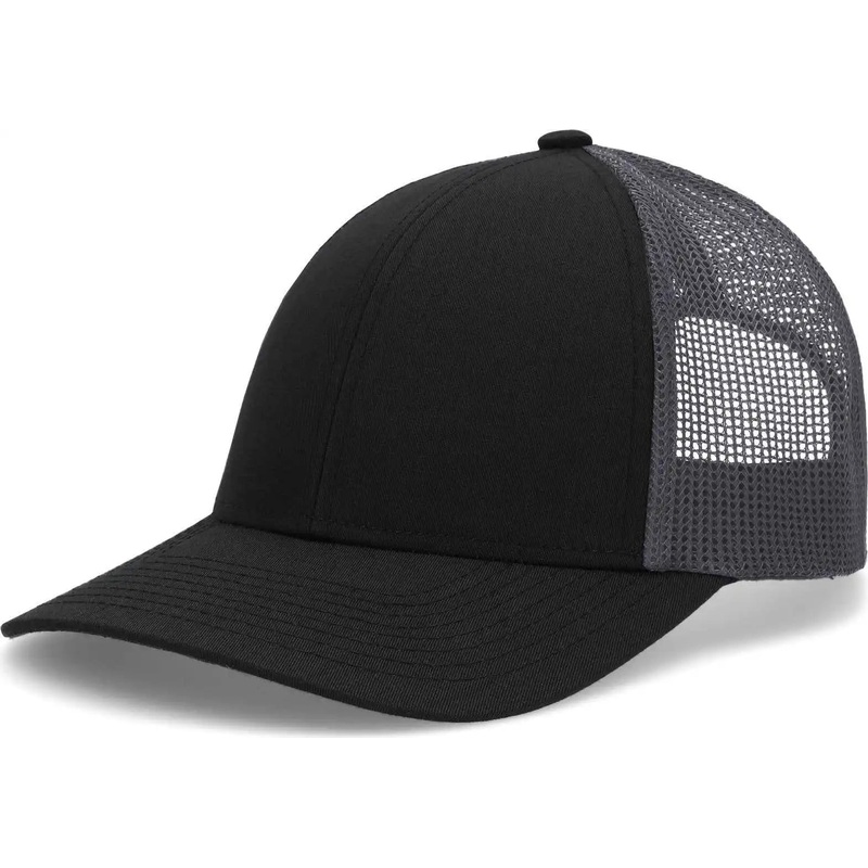 Pacific Headwear P114 Low-Pro Trucker Cap – Black Graphite Black