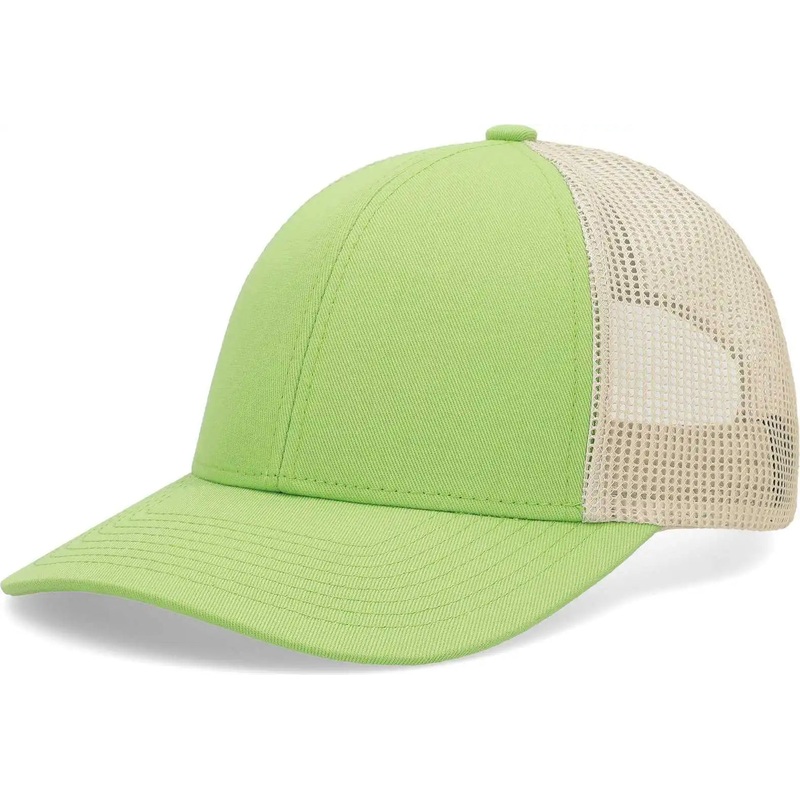 Pacific Headwear P114 Low-Pro Trucker Cap – Green Glow Beige Green Glow