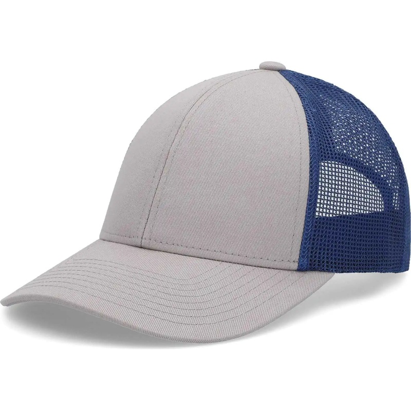 Pacific Headwear P114 Low-Pro Trucker Cap – Heather Grey Royal Heather Grey