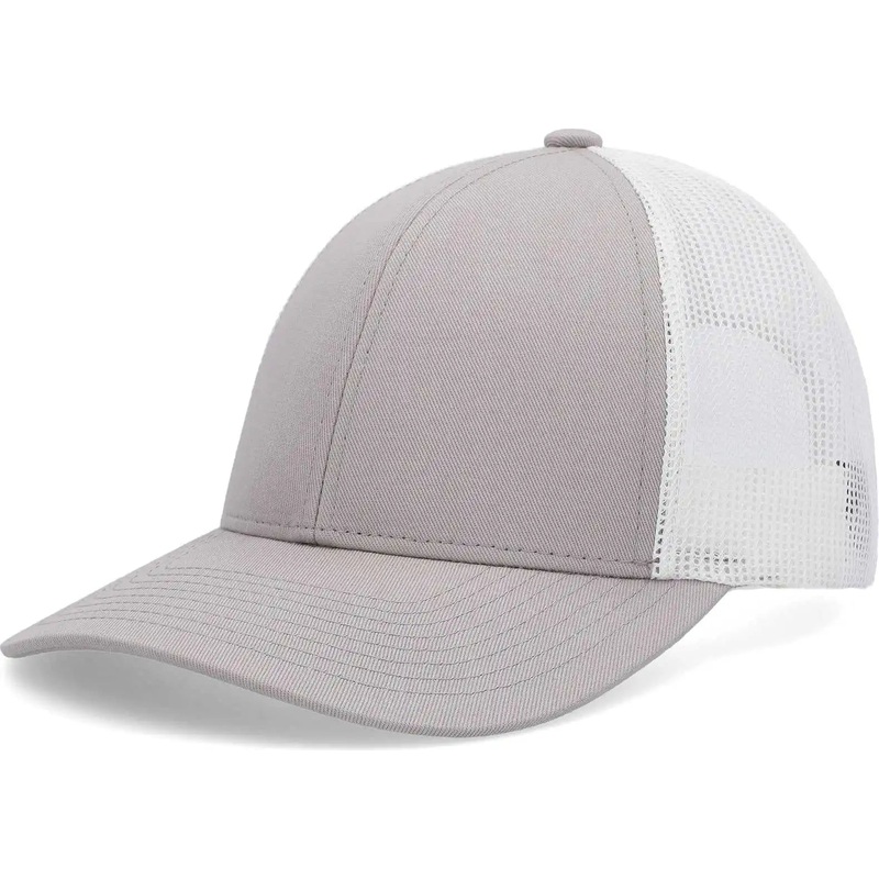 Pacific Headwear P114 Low-Pro Trucker Cap – Heather Grey White Heather Grey