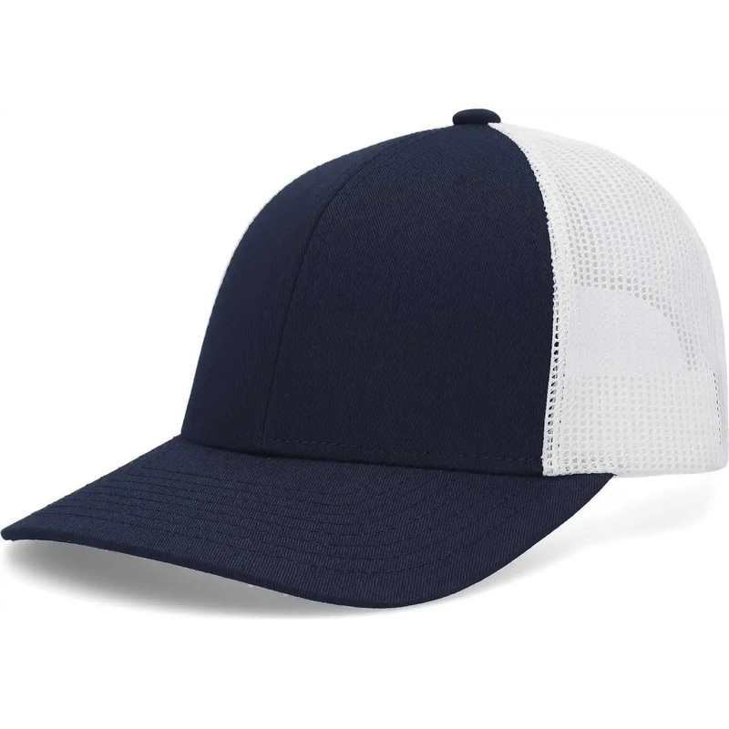 Pacific Headwear P114 Low-Pro Trucker Cap – Navy White Navy