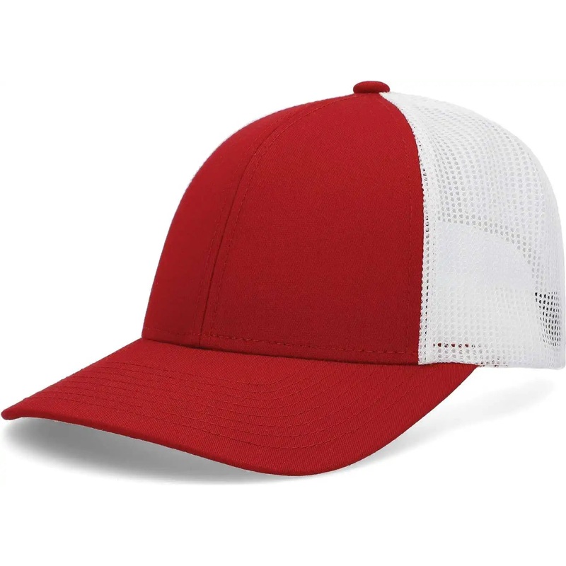 Pacific Headwear P114 Low-Pro Trucker Cap – Red White Red