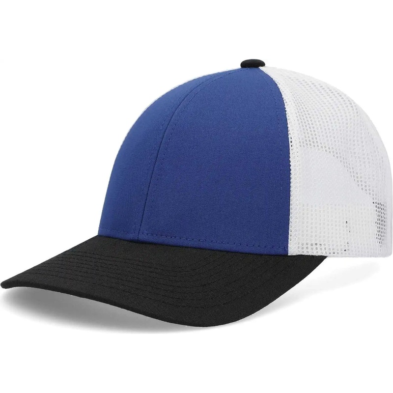 Pacific Headwear P114 Low-Pro Trucker Cap – Royal White Black