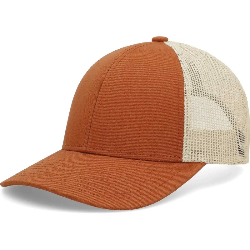 Pacific Headwear P114 Low-Pro Trucker Cap – Rust Beige Rust
