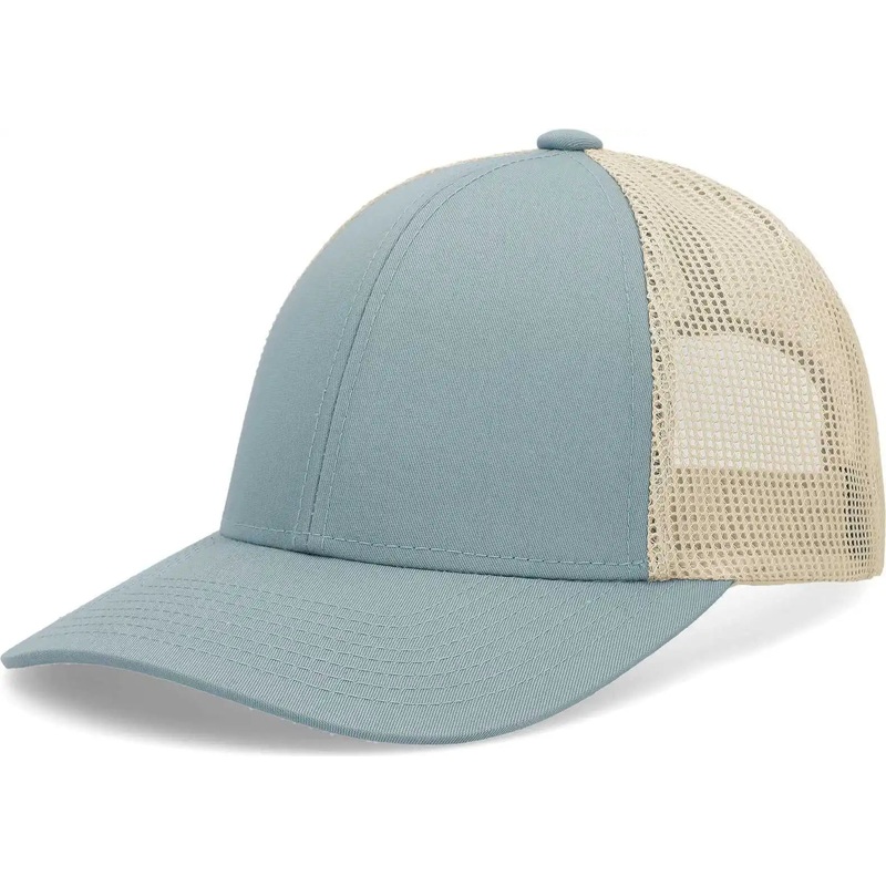 Pacific Headwear P114 Low-Pro Trucker Cap – Smoke Blue Beige Smoke Blue