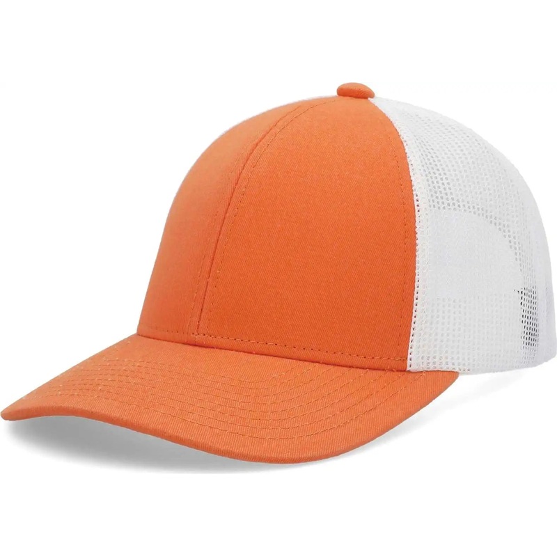 Pacific Headwear P114 Low-Pro Trucker Cap – Tangerine White Orange