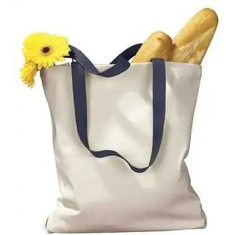 BAGedge BE010 Canvas Tote with Contrasting Handles – Natural Navy