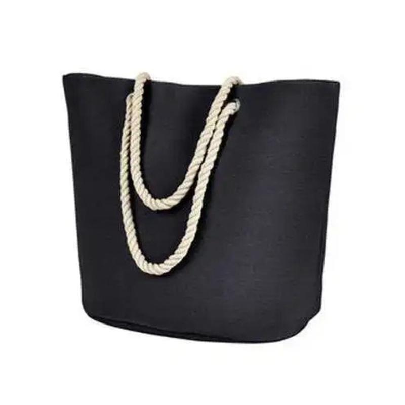 BAGedge BE256 Polyester Canvas Rope Tote – Black