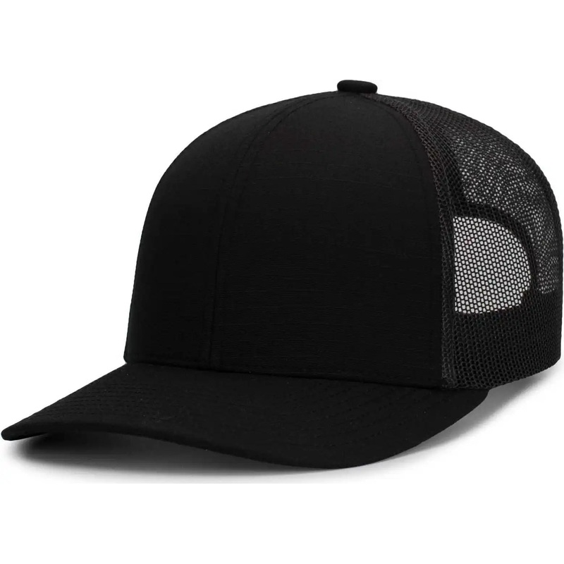 Pacific Headwear M08 Multicam Trucker Snapback Cap – Black Lt Charcoal Black