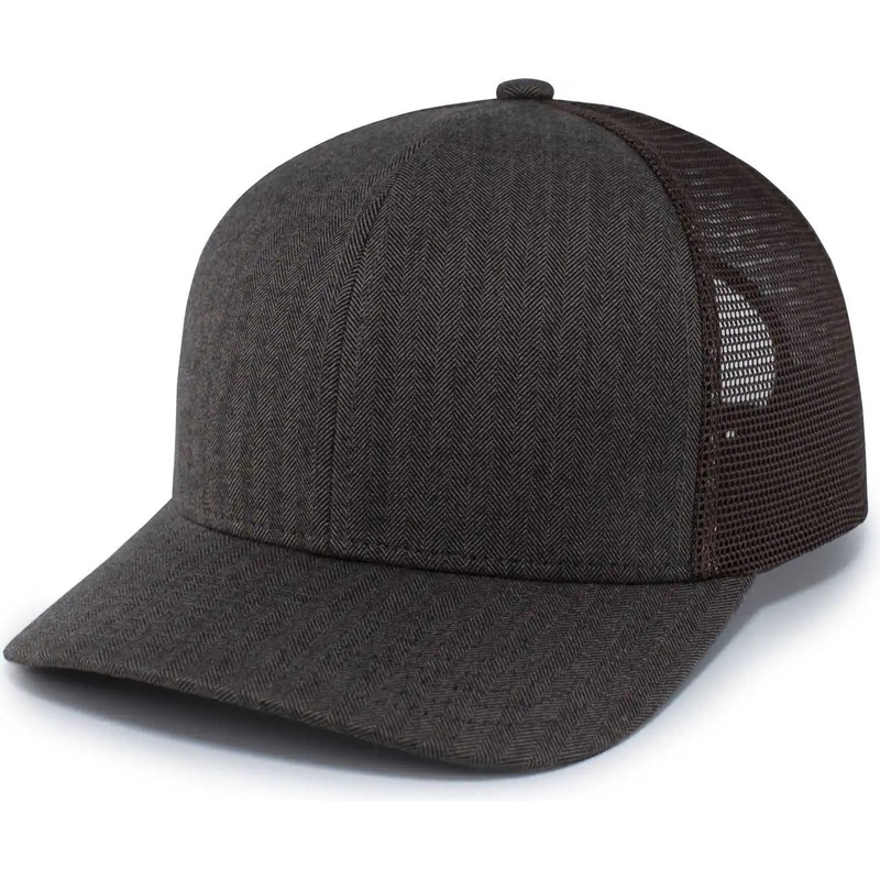 Pacific Headwear P124 Herringbone Trucker Cap – Espresso
