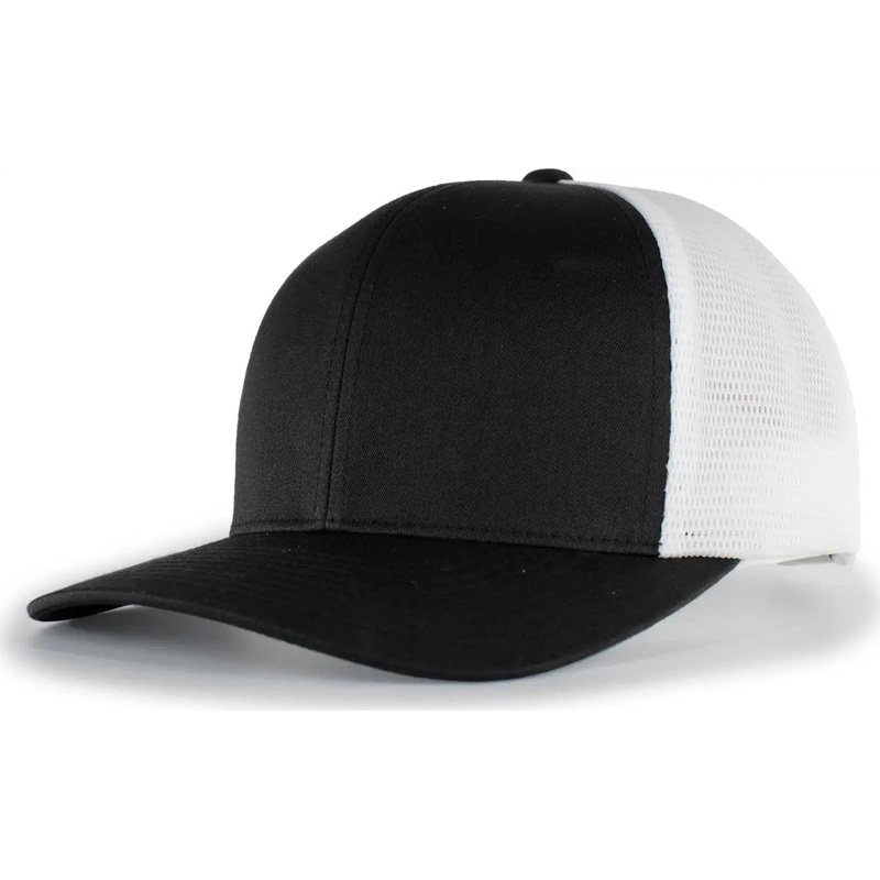 Pacific Headwear P151 Trucker Pacflex Snapback Cap – Black White Black