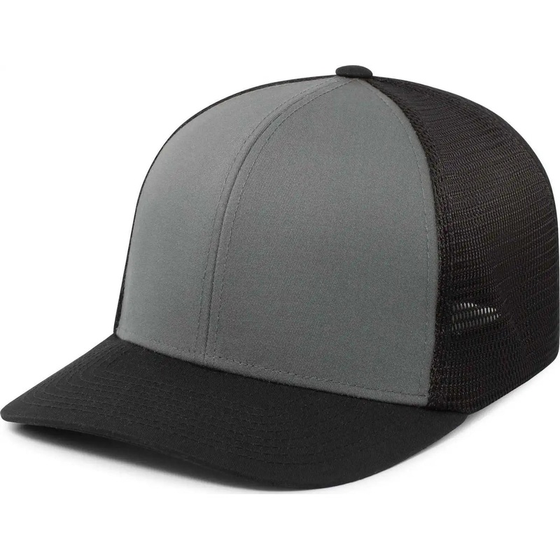 Pacific Headwear P401 Fusion Trucker Cap – Graphite Black Black
