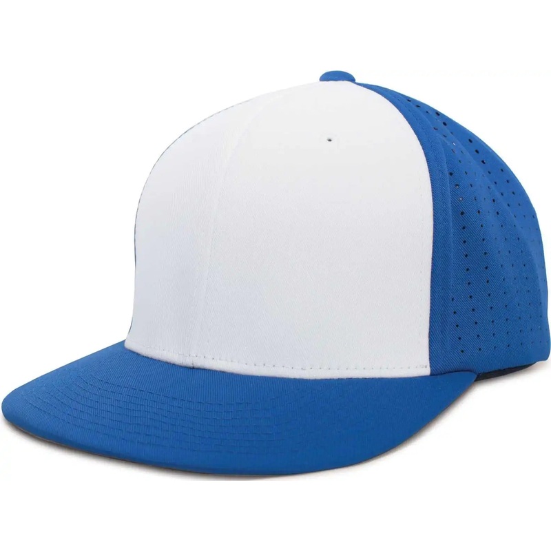 Pacific Headwear ES474 Perforated F3 Performance Flexfit Cap – White Royal Royal