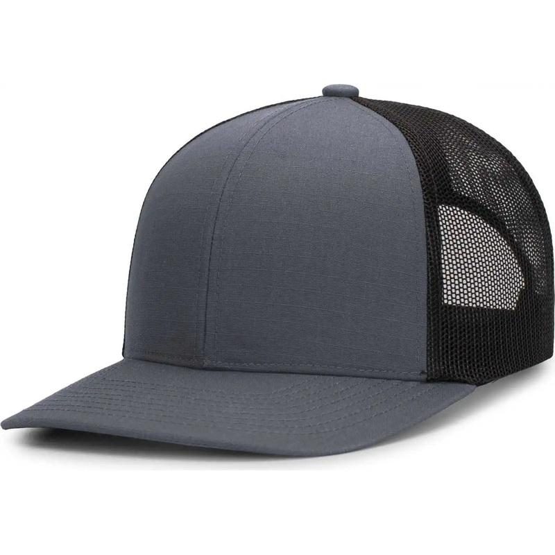 Pacific Headwear M08 Multicam Trucker Snapback Cap – Wolf Grey Lt Charcoal Wolf Grey