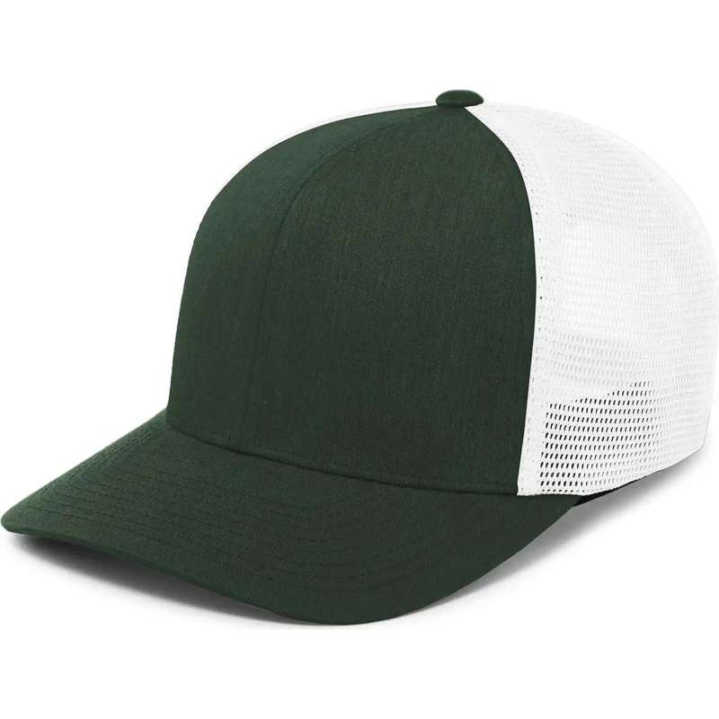 Pacific Headwear P151 Trucker Pacflex Snapback Cap – Dark Green White Dark Green