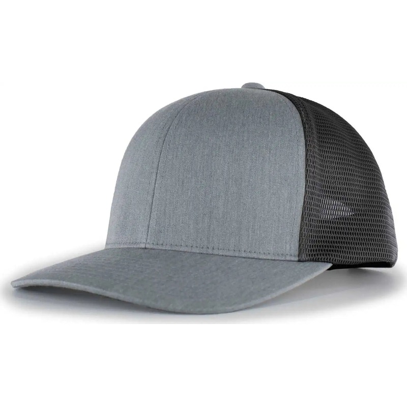 Pacific Headwear P151 Trucker Pacflex Snapback Cap – Heather Grey Lt Charcoal Heather Grey