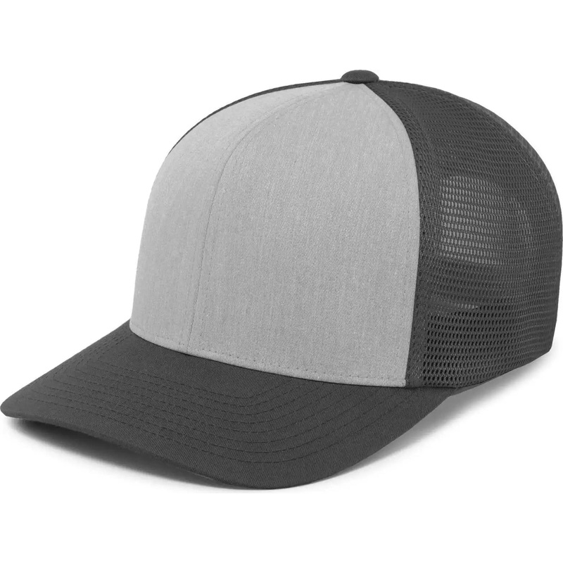 Pacific Headwear P151 Trucker Pacflex Snapback Cap – Heather Grey Lt Charcoal Lt Charcoal