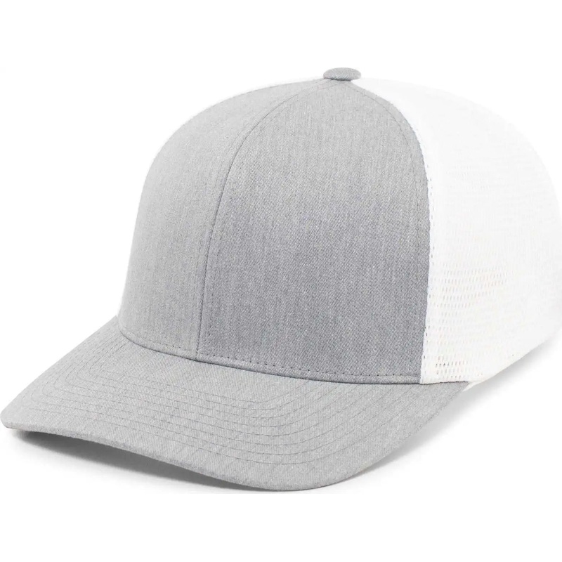 Pacific Headwear P151 Trucker Pacflex Snapback Cap – Heather Grey White Heather Grey